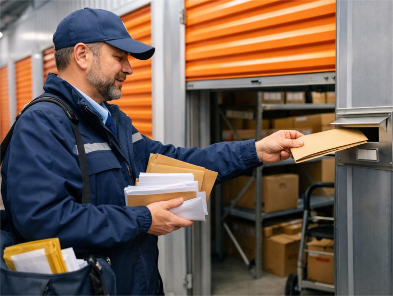 adres,Poczta służbowa dostarczana do magazynu self storage wykorzystywanego jako logistyczne zaplecze firmy. Praktyczne rozwiązanie dla biznesu