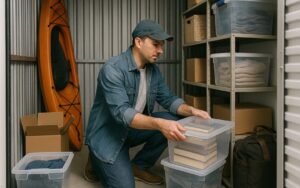 „Aranżacja wnętrza w duchu minimalizmu z bezpiecznym przechowywaniem w self storage